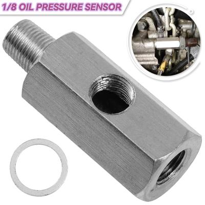 Edelstahl 1/8" NPT Innengewinde auf M10 Auto Öldrucksensor Anschlussstück zu 1/8" NPT T-Adapter Turbo Zubehör Adapter