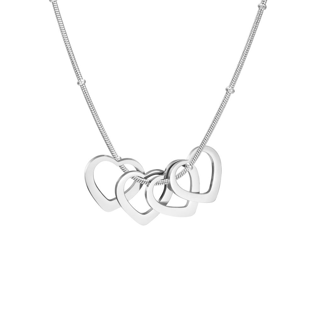 Custom Heart Necklace With Name Personalized Family Kid Love Charm Stainless Steel Jewelry Gift For Women Couple Mother Friend