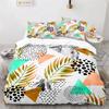 Abstract Geometric Duvet Cover Microfiber Leaves Triangle Bedding Set Marble Comforter Cover King For Kids Girls Boys Room Decor