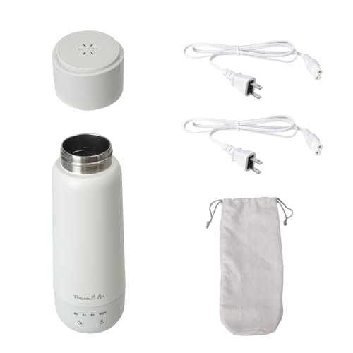 THANKO ThankPan Electric Bottle Kettle KGBD25HWH, White, Small, Compact, Portable, Stylish, and Cute, with Temperature Control