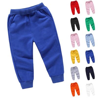 Winter Boys And Girls  Solid Color Sports Pants Long Pants