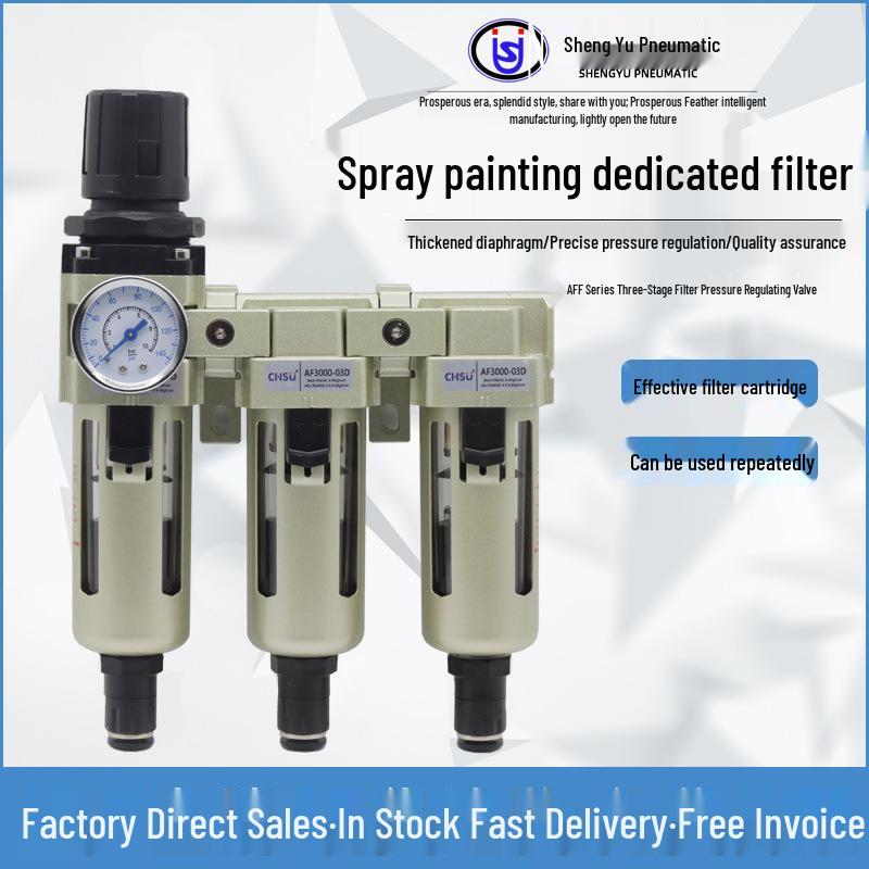 Pneumatic Fittings Three-Piece Air Pressure Valve Drainer AFF3000-03D for Compressors & Paint Booths