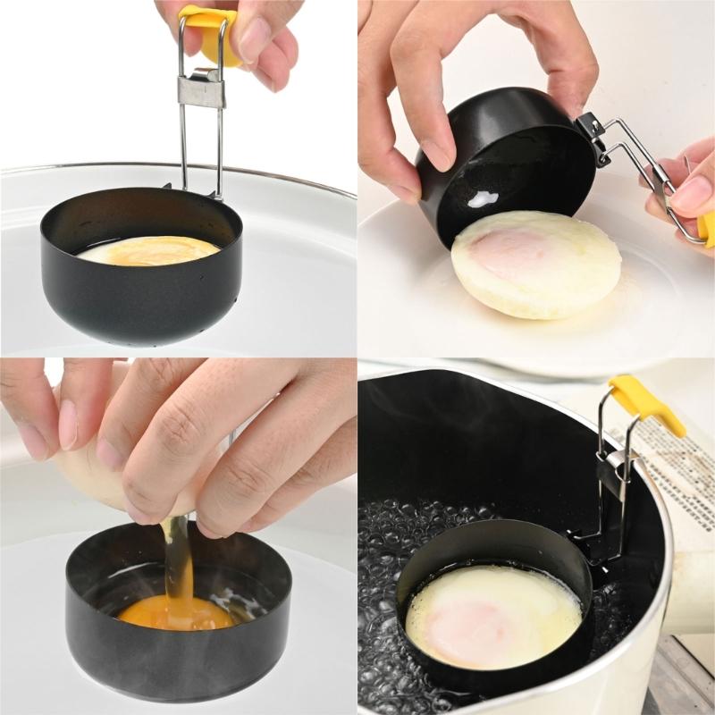 4 Piece Foldable Nonstick Poached Eggs Maker Cup With Heatproof Design And Hanging Hook Poacher For Safe Kitchen Use