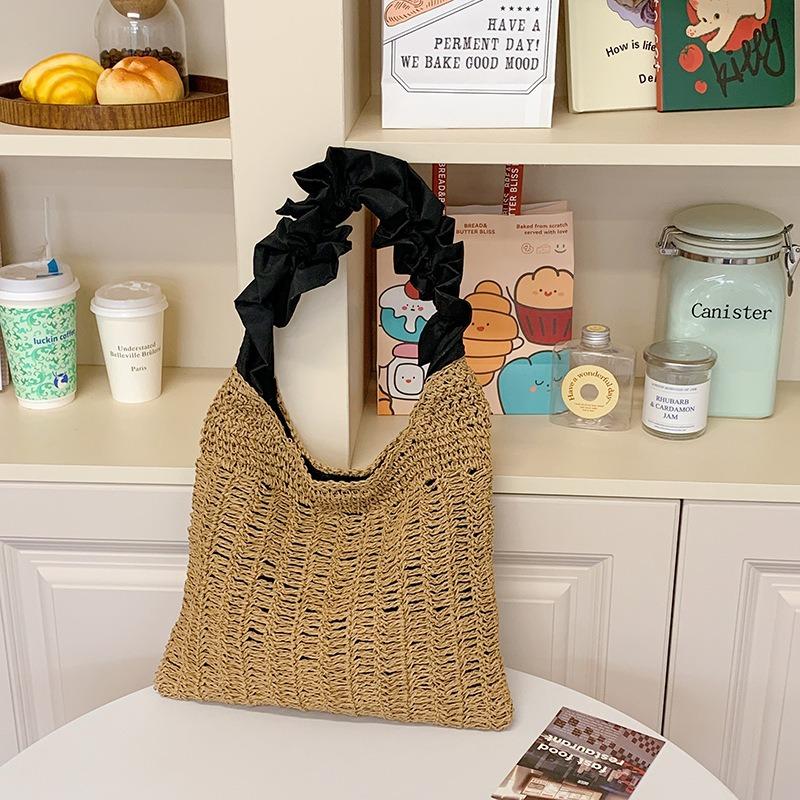 Woven bag women's new trendy fashion beach vacation shoulder bag large capacity straw bag