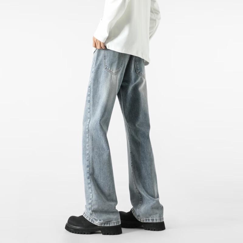 MONPOC Men's Retro Flared Casual Jeans