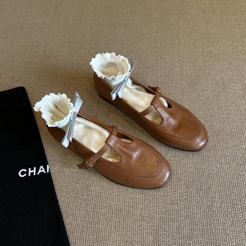 Vintage Mary Jane Single Shoes Women's Shallow Mouth New Spring and Autumn Flat Bottom Low Heel Soft Sole