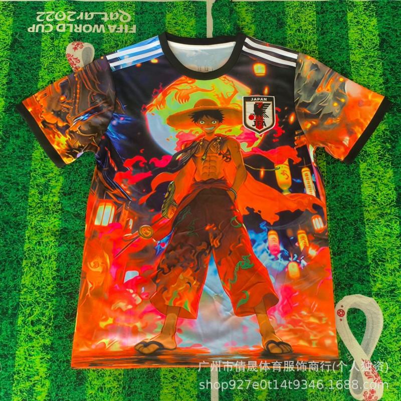 Japan National Team Soccer Jersey Anime Digital Collab Edition Mens Breathable Quick-Dry Short Sleeve Football Shirt
