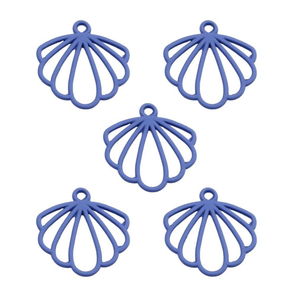 5Pcs Zinc Alloy Scallop Charms Hollow Out DIY Jewelry Earring Making Accessories Scallop Pendant