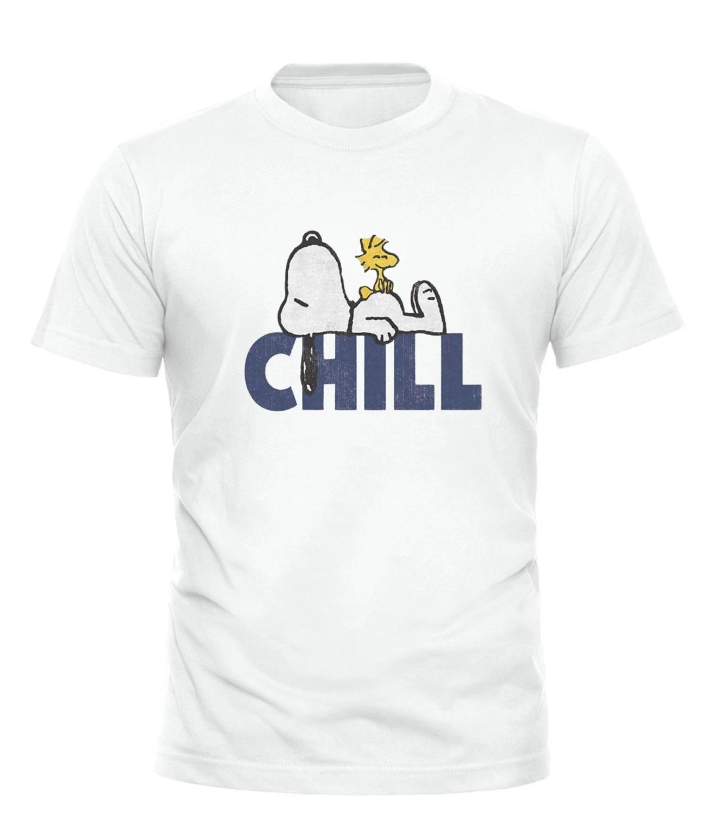 Peanuts Snoopy Chill Adult T-Shirt All sizes black white unisex adult gift idea 4XL
