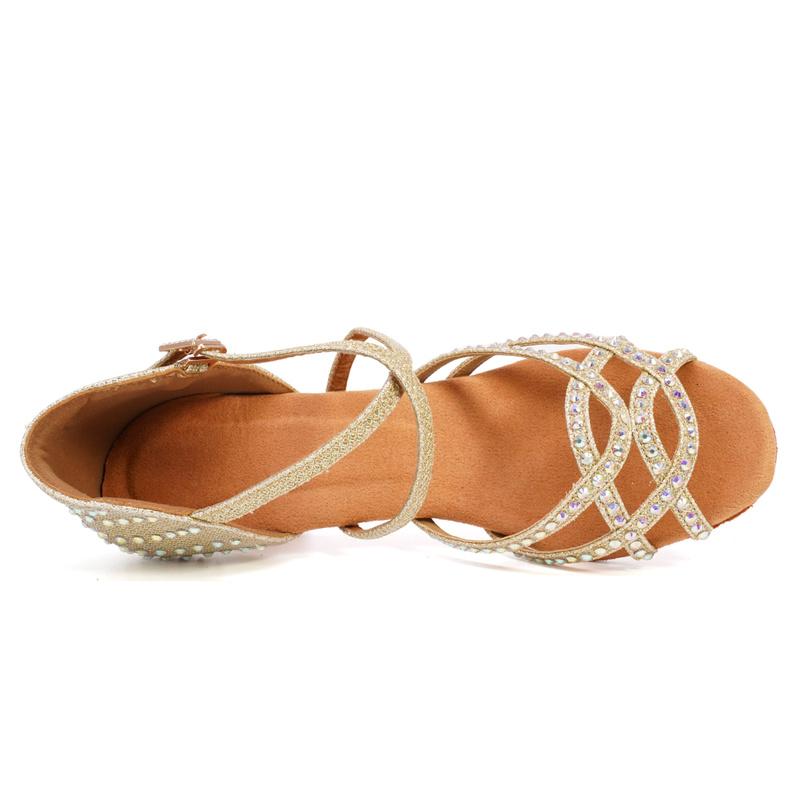 Scarpe da ballo con tacco alto da donna Scarpe da ballo latino Scarpe da ballo da sala indoor con strass con tacco 6/7/9CM