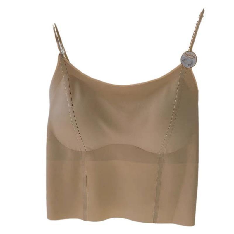 

Skin Tone Seamless Camisole with Built-in Bra and Adjustable Thin Straps for Everyday Wear onesize