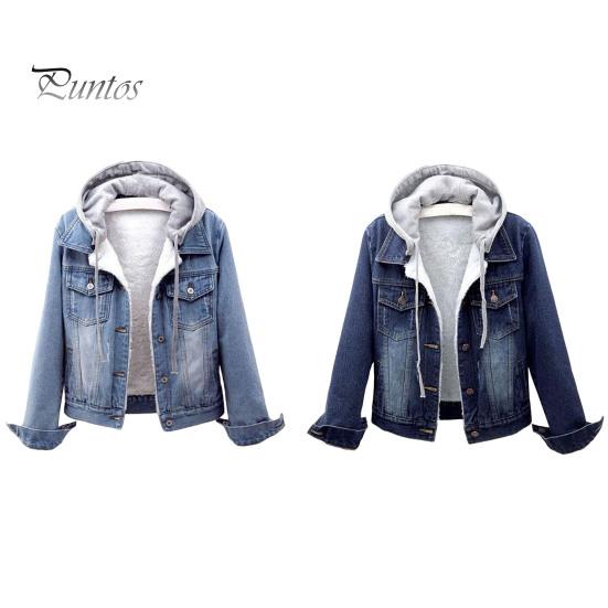 Winterjas Dames Met Capuchon Effen Kleur Lange Mouwen Afneembare Hoed Dik Houdt Warm Enkelrijig Grote Mat Pluche Denim Jas voor Dagelijks Gebruik