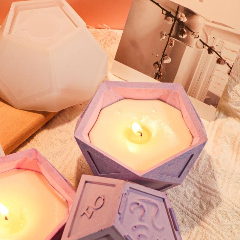 Dices Shape Silicone Mold DIY Epoxy Resin Candlestick Molds Jewelry Storage Box Table Ornament Making Tool Easy to Clean