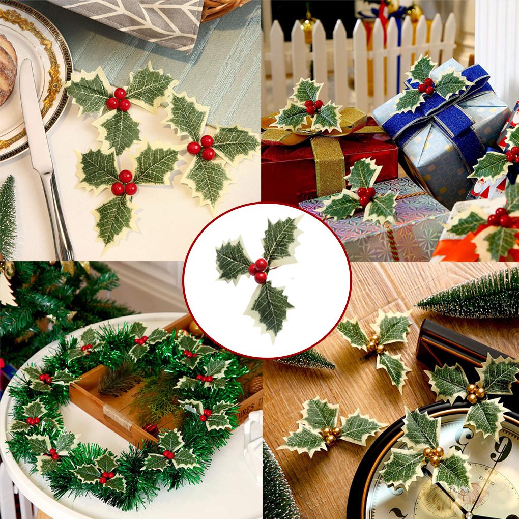 20PCS 10MM Weihnachten Knstliche Stechpalme Grne Bltter Ornament  Simulation Leichte Wiederverwendbare Fadeproof Hause Garten Kranz gnstig  kaufen  Preis, kostenloser Versand, echte Bewertungen mit Fotos  Joom