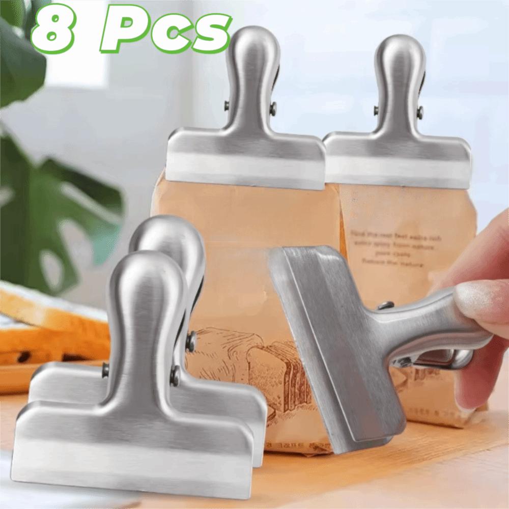 8PCS Round Corner Food Packages Clamp Strong Spring Stationery Clips Office Ticket Clip Student