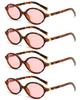 4PCS Fashion Korean Sweet Cool Spicy Girl Sunglasses for Women Men  Retro Oval Fashion Eyewear