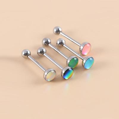 Stud Stainless Steel Nipple Bar Opal Body Jewelry Tongue Ring Piercing Jewelry Tongue Piercings