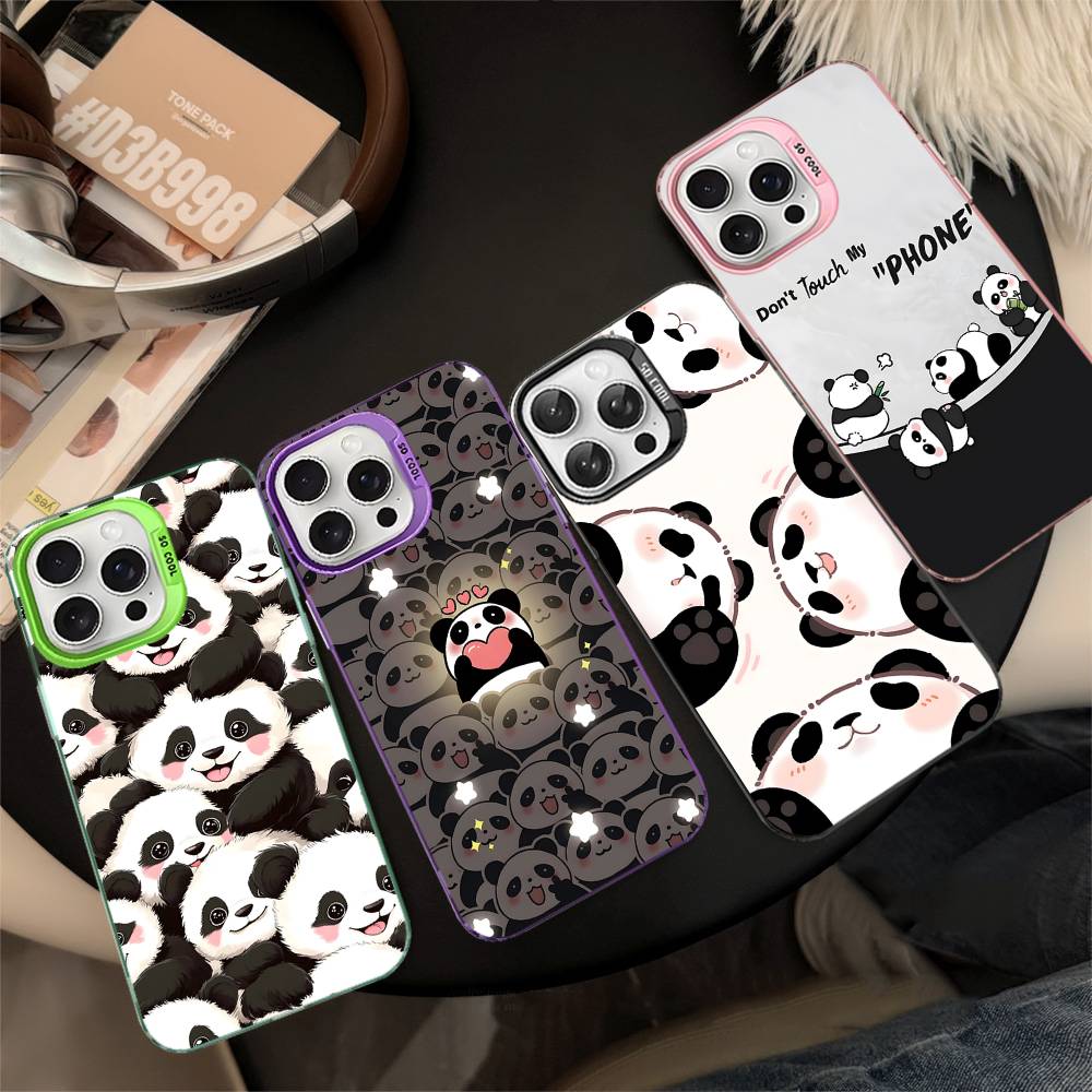 Ver Aesthetic Panda Cute For IPhone 13 14 15 16 17 Pro Max 11 12 Plus 17 Air Phone Case Color Matte Cover