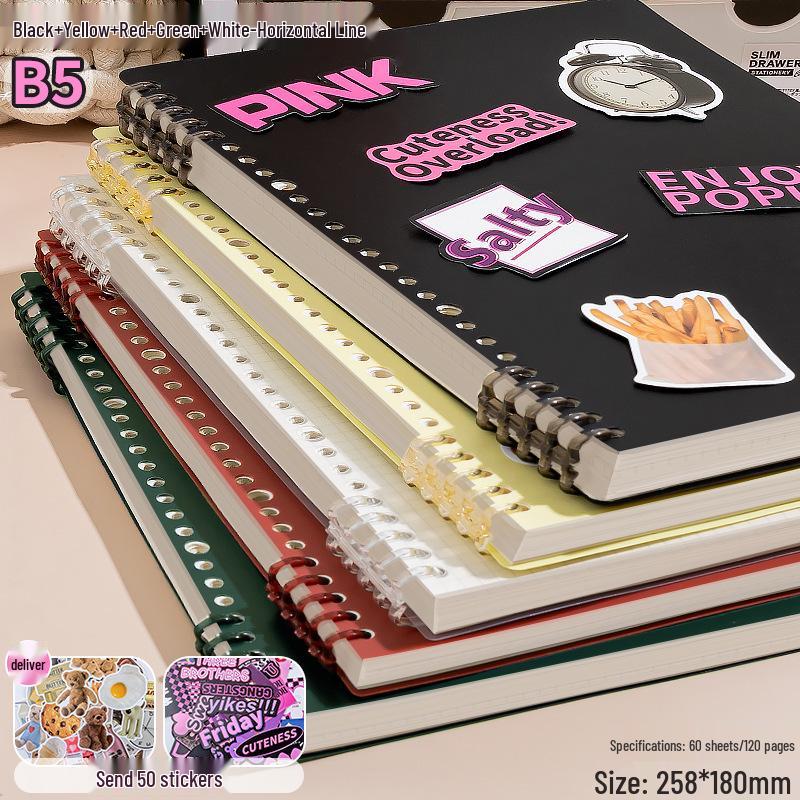 Ergonomic, High-value Loose-leaf Notebook with Detachable Binder; Suitable for High School and Junior High Students.