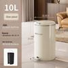 Light Luxury Pedal-Operated Metal Trash Can with Dual Lid, Large Capacity for Bathroom & Living Room