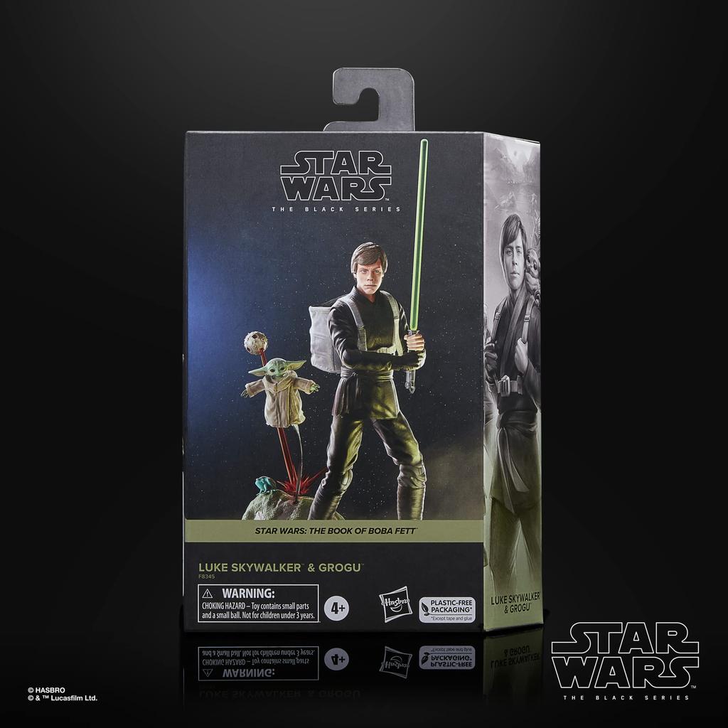 Hasbro Star Wars Black Series Luke Skywalker & Grogu, Boba Fett 6-inch (15 cm) Action Figures, Set of 2, Ages 4 and Up, F8345, Authentic