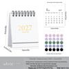 2027 Morandi English Mini Desk Calendar - Simple Style, Portable Desktop Ornament.