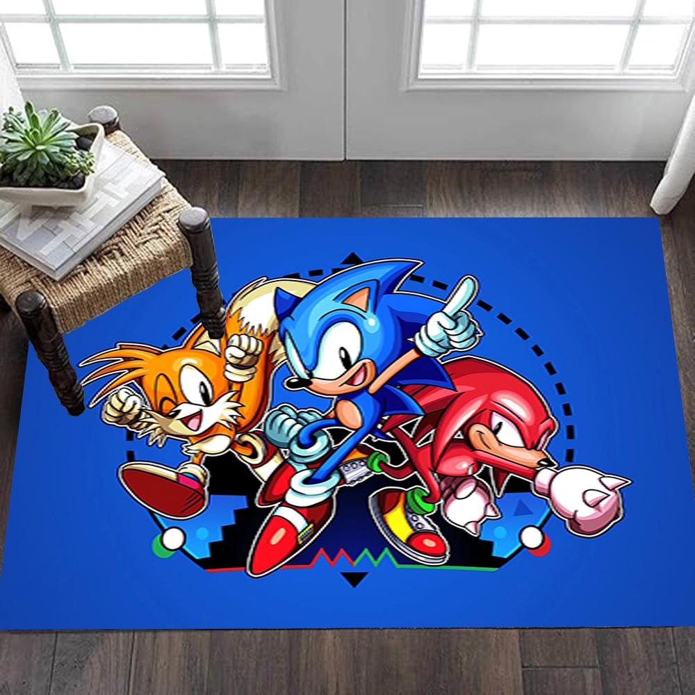 Sonic The Hedgehog Art Print Decoration,Carpet,Living Room,Bedroom, Non-slip,Square rug