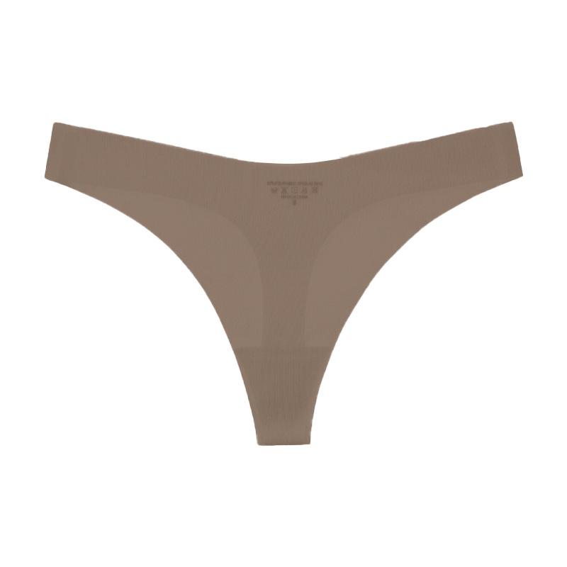 Thin Sexy T-pants Low-rise Sports European and American Seamless Ice Silk Transparent Yoga One-piece Mask Underwear Women
