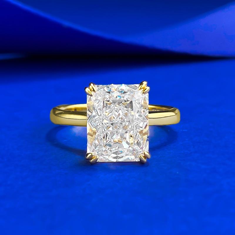 

S925 Silver 8x10mm Pear-Shaped White Diamond Ice Flower Cut Ring Size 6 золотой