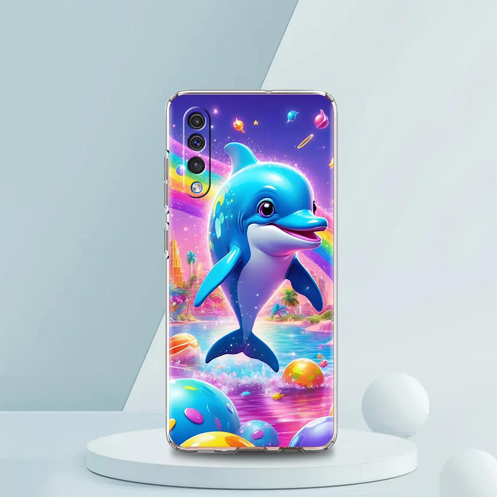 Ocean Animal Dolphin Transparent Phone Case for Samsung Galaxy A16 A14 A12 A22 A24 A42 A02 A03S A06 A50 A20 A30 A40 Soft Cover