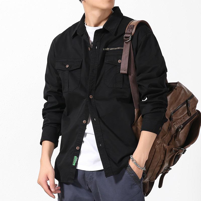Shirt Men's Long Sleeved Casual Loose Jacket Men's Clothing