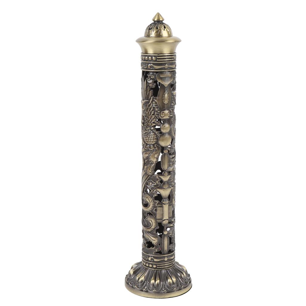 Vertical Incense Dragon Phoenix Retro Incense Tower Holder for Meditation Room Tea Room Decor