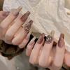 Premium Long Sparkle Handmade Faux Nails - Brightening Nail Art Stickers