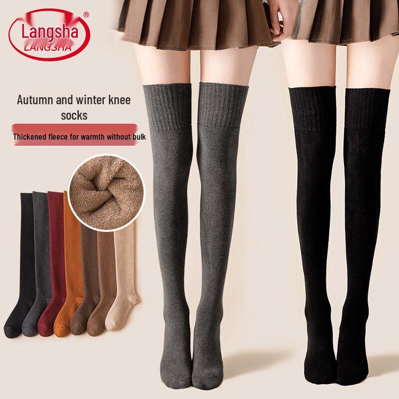 Langsha Women s Thermal Over-the-Knee Cotton Socks One Size