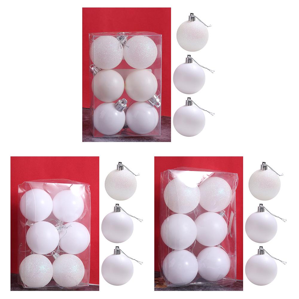 

6pcs Pendant Christmas Hanging Balls Glitter Christmas Tree Pendants Party Favors 4cm