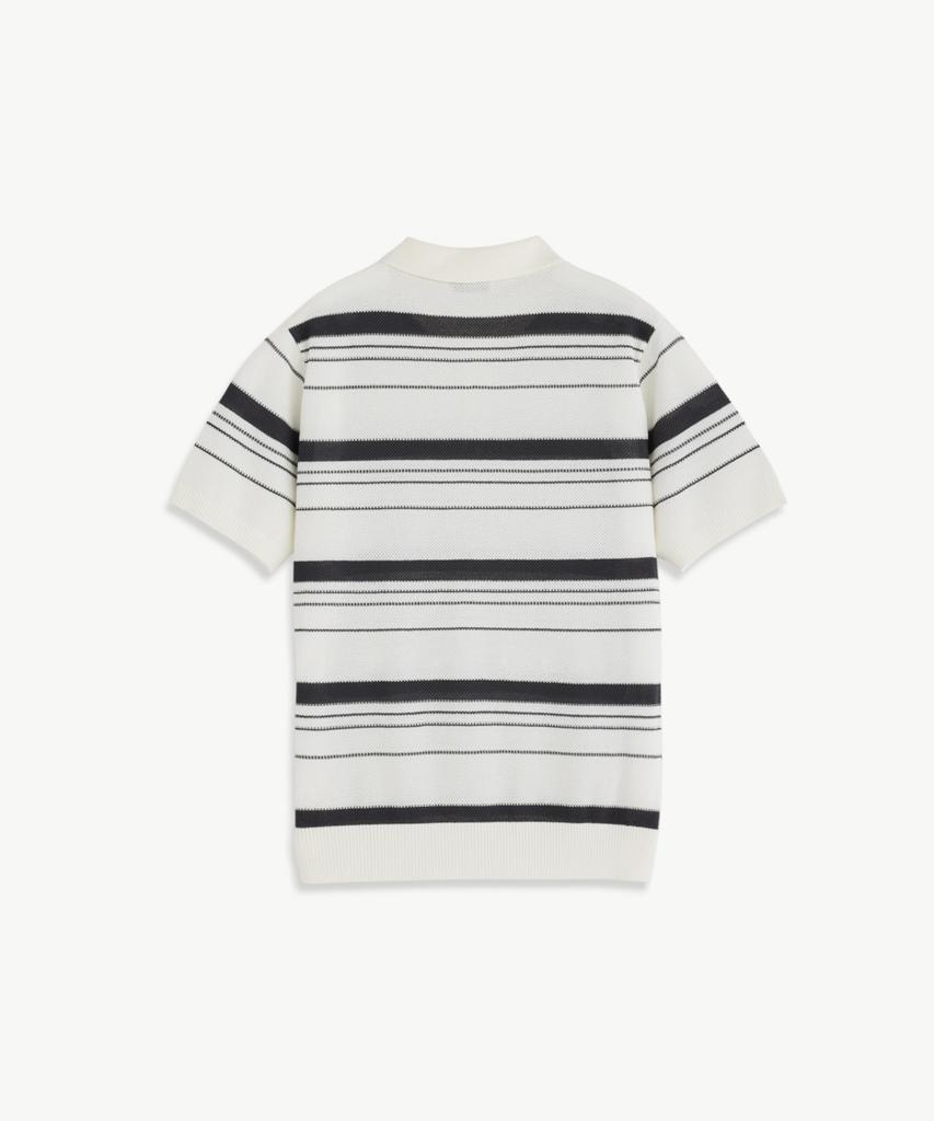STCO Diems Ice Touch Striped Short Sleeve Knit_White (Classic Fit)_Dktxb15Ctw