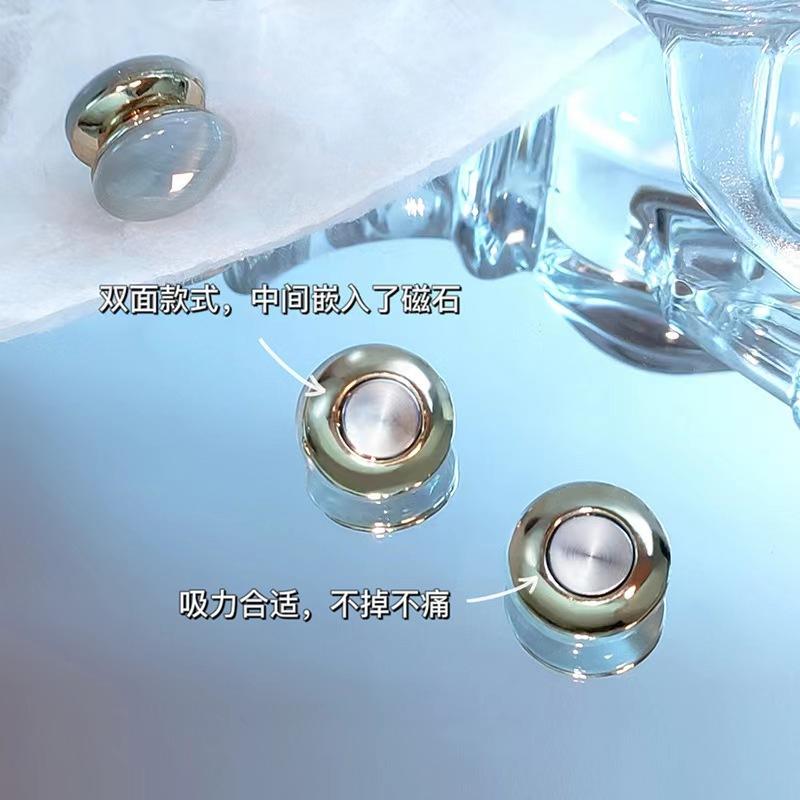 earless magnetic suction circle earrings ins wind simple and fashionable temperament earclips, personalized design versatile earrings