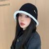 Korean Version of Autumn and Winter New Hat for Women with High End Metal Plush Fisherman Hat for Winter Thermal Basin Hat Bucket Hat Thick