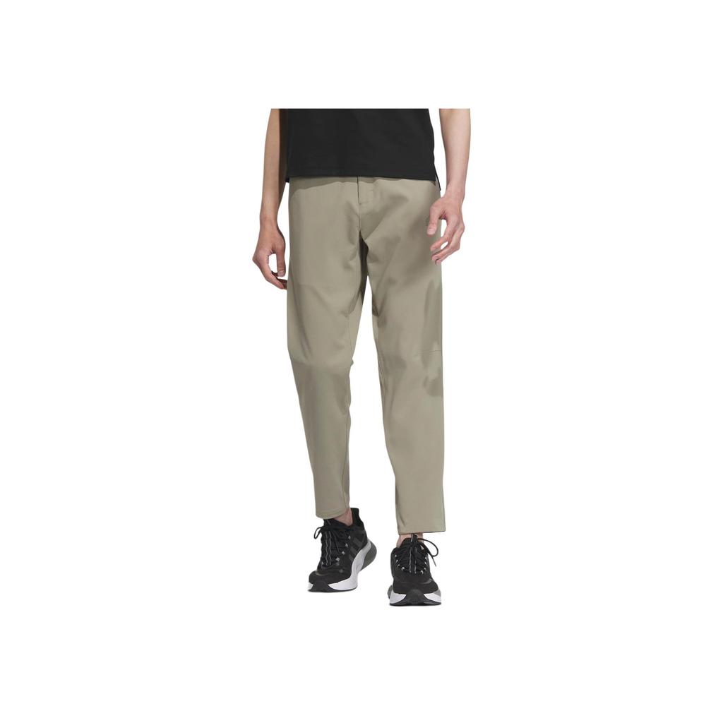 Adidas Solid Color Logo Casual Pants Men Pants Pebble-Grey IS4954