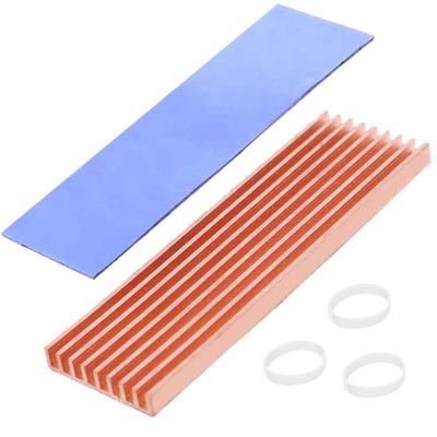 Haojiaho Pure Copper Heatsink 70mm X 21mm X 6mm - Thermal Runaway Prevention for M.2 SSDs, PS5, Memory, and Laptops