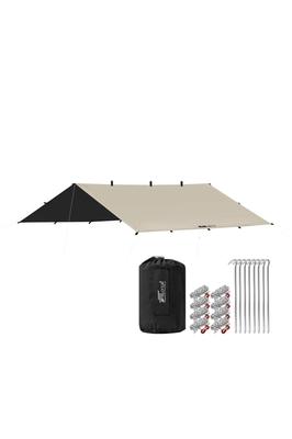 FIELDOOR Square Heat UV High Water Solo Tent 4 Hexa Rectangular Storage Bag Included X [Complete Blackout] Tarp, Insulation, Tent, Sunshade,