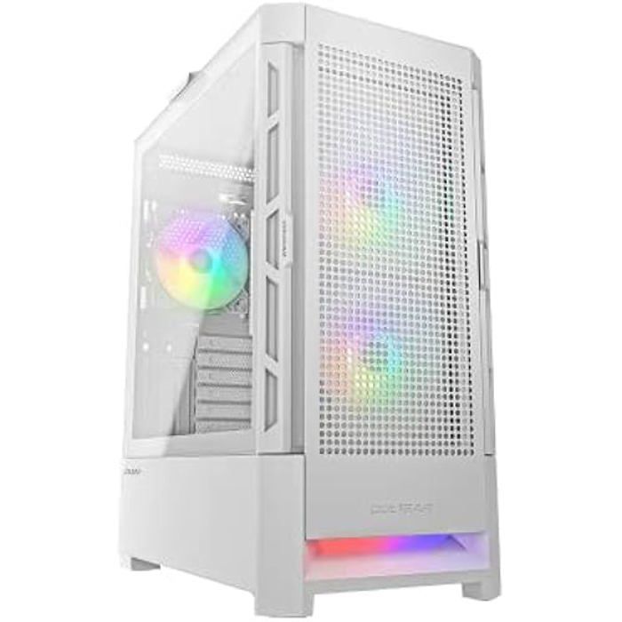 Mellomtårnkabinett - COUGAR - Airface RGB - Hvit - ARGB-vifter - Utmerket luftstrøm