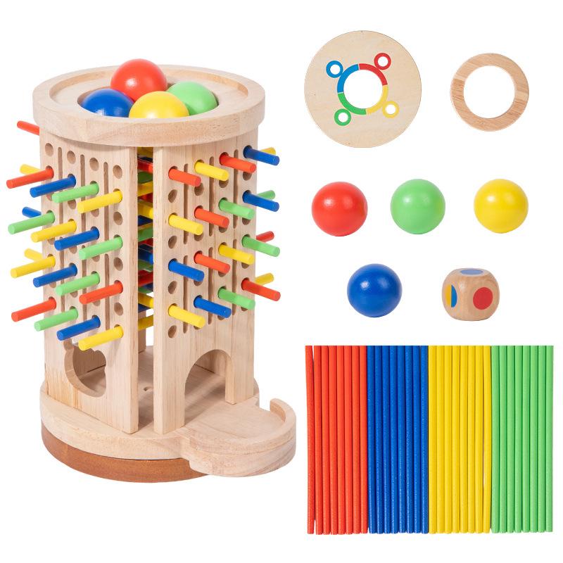 Wooden Balance Stick Game: Educational Drawing Toy for Children's Concentration and Thinking Development in Kindergarten.