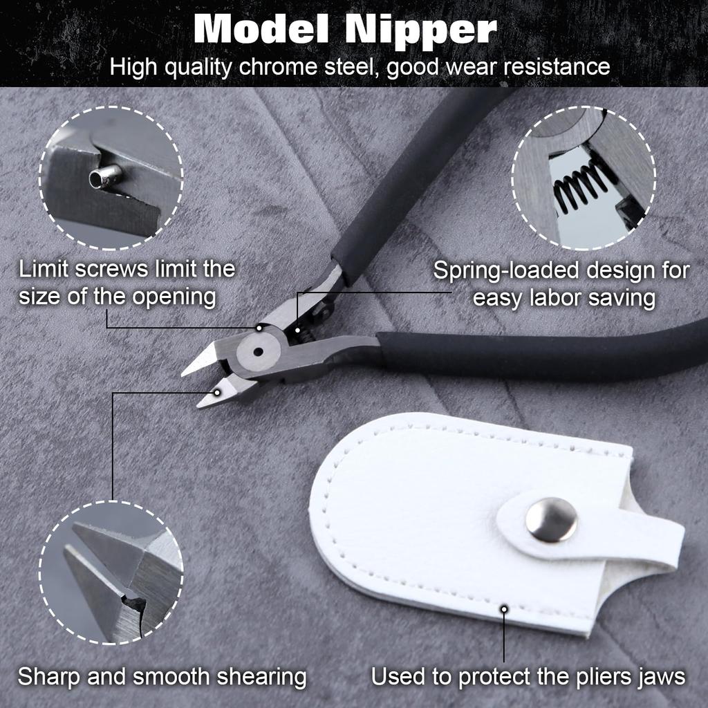 LEONTOOL Plastic Model Plastic Model Tool Gate Model Nippers with for Plastic Precision Work Nippers, Single-Edged Nippers, Thin-Blade Nippers, Set,