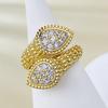 SpringLady 18K Gold Plated 925 Sterling Silver Lab Sapphire Gemstone Luxury Fine Ring for Women Party Jewelry Gifts