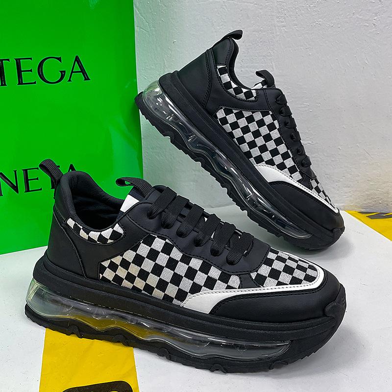Fashion Designer Luxury Chunky Sneakers Men Cover Bottom Board Shoes Fashion Casual Genuine Leather Increased Internal Platform Shoes