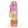 1PC Tabby Cat Coffee Table Relax 750ml Color Plastic Sports Water Bottle Leakproof Flip Straw Lid Suitable for Sports Office Home Use