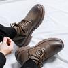 High Quality Men Ankel Boots Autumn Winter Men Boots English Style Thick Soled Mid Top Boot Fashion Retro Lace Up Platform Boots