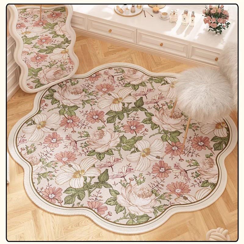 

Lotus Leaf Edge Carpet Irregular Soft Floor Mats Foot Bedside Mat Non-slip Rugs Living Room Decoration Home Decoration 80cm