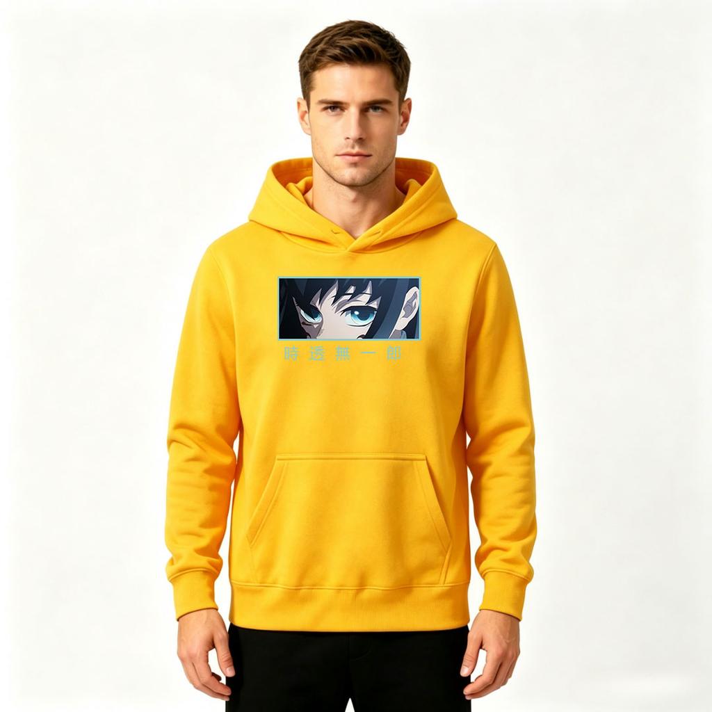 Men Anime Demon Slayer Tokito Muichiro Print Pullover Hoodie Casual Long Sleeve Sweatshirt